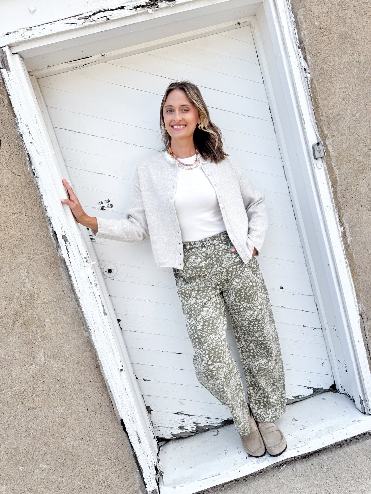 Market Days Paisley Barrel Pants