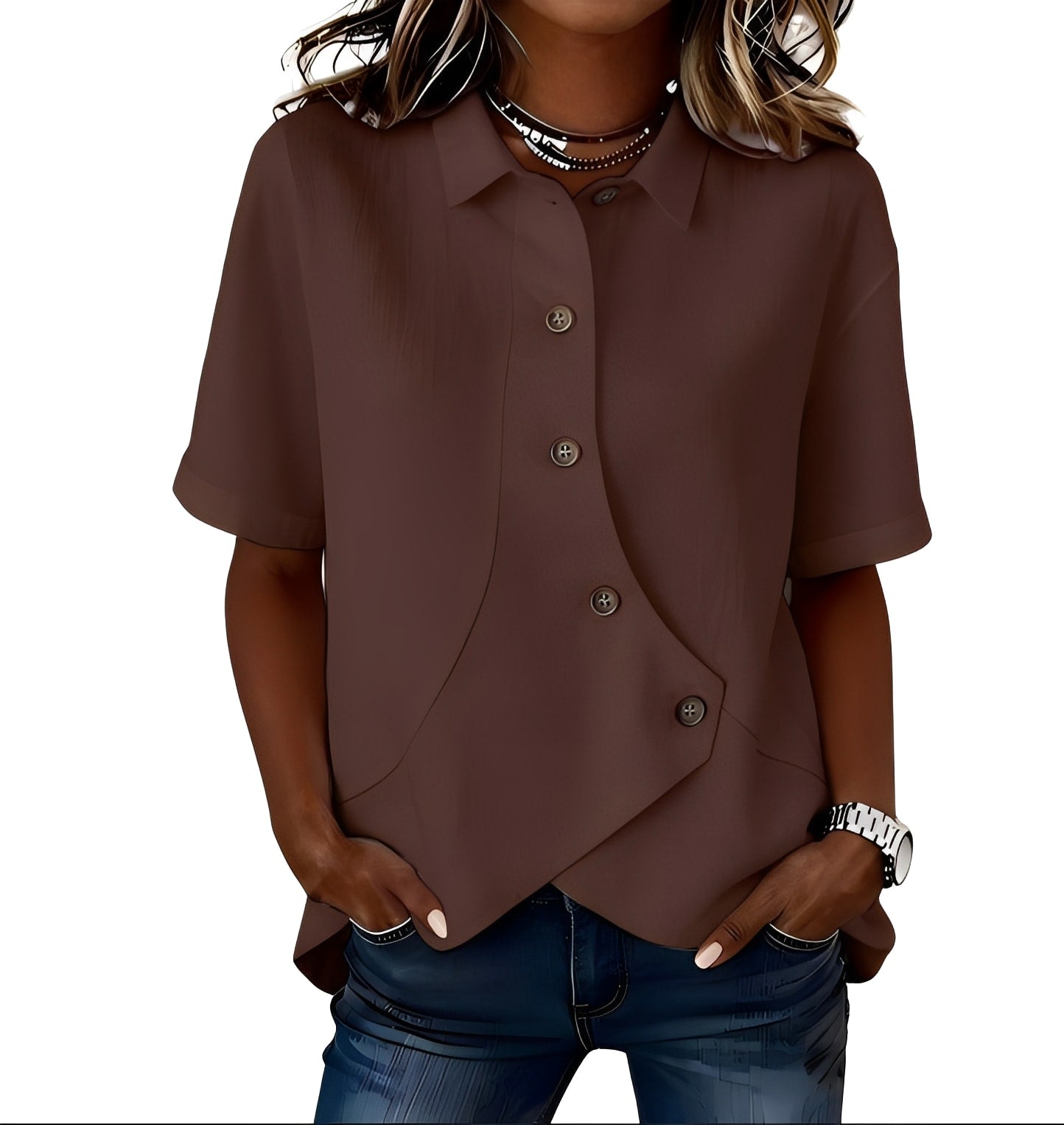 Ylvi – Blus med asymmetrisk design och elegant känsla