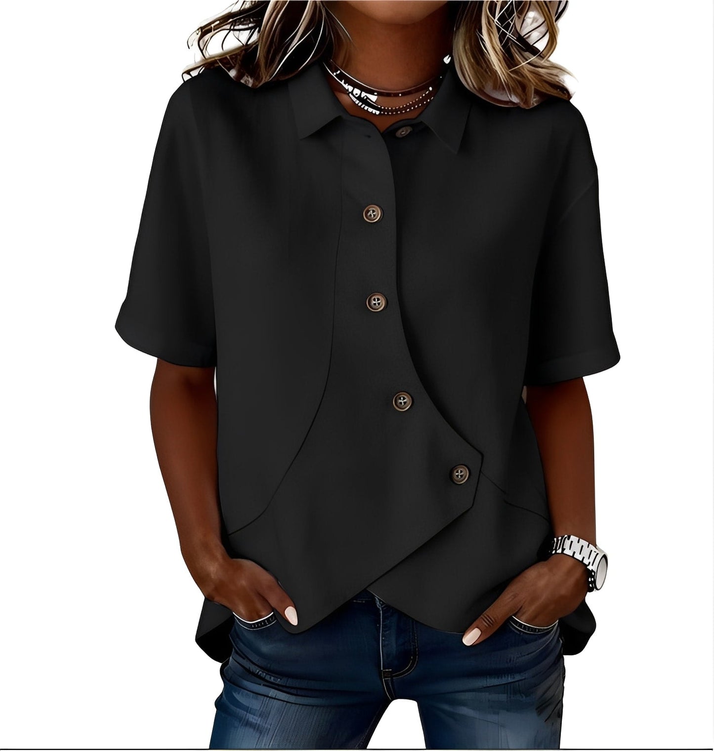 Ylvi – Blus med asymmetrisk design och elegant känsla