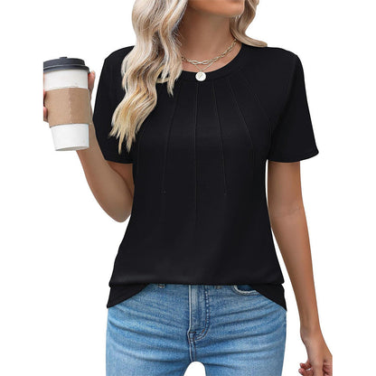 Ravela – Floral print top with elegant pleated details