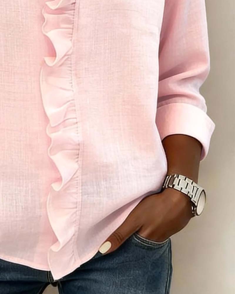 Velisse – Romantisk blus med eleganta volanger