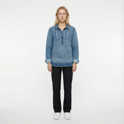 Marit – Tröja med struktur och knapplåsning