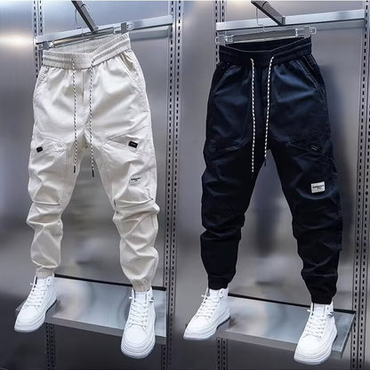 Zorin - Crèmekolorade cargo joggers med utility-detaljer