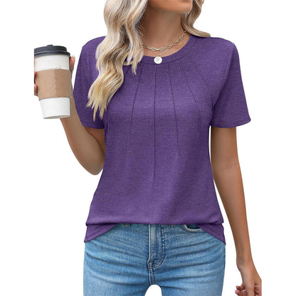 Ravela – Floral print top with elegant pleated details
