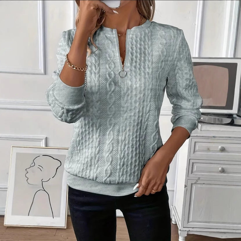 Olinea Kabeltröja med dragkedjedetalj