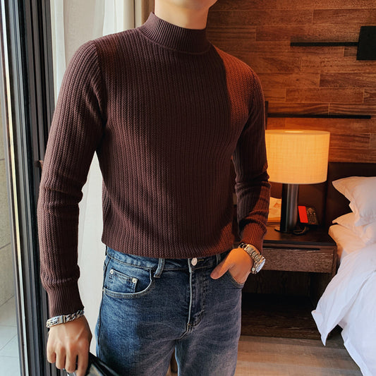 Fashion Collar Solid Color Sweater Sweater