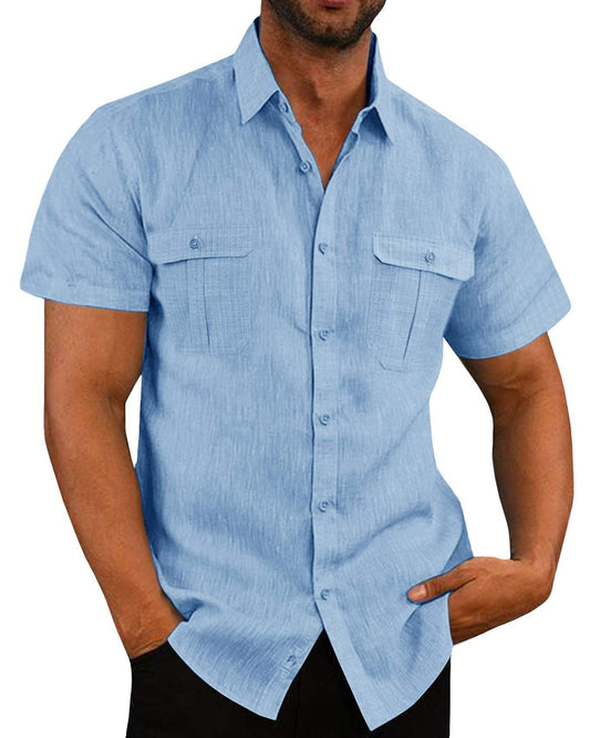 Björn – Short-sleeved linen shirt with a relaxed summer style