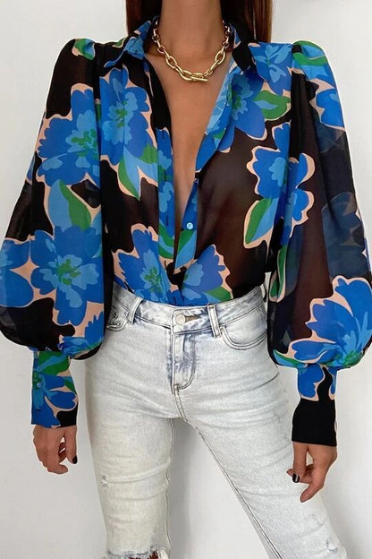 Yaraine – Lätt blus med botaniskt tryck