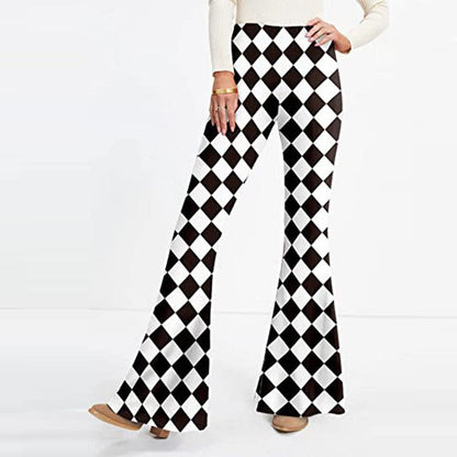 Aminael – Flared trousers with a floral pattern