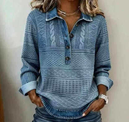 Marit – Tröja med struktur och knapplåsning