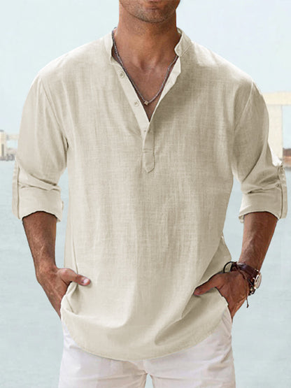 Einar – Airy men's shirt with stand-up collar