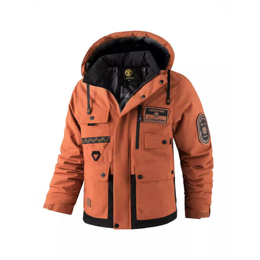 Stellan - Fodrad herrjacka med huva och utility-detaljer