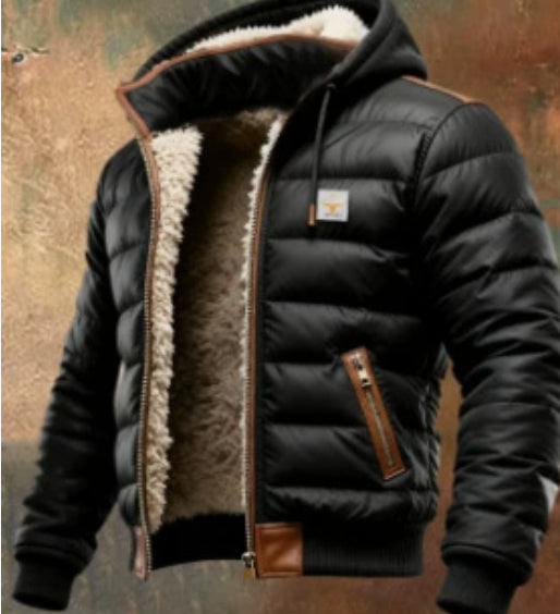 Bramm - Vadderad herrjacka med läderdetaljer på axlarna