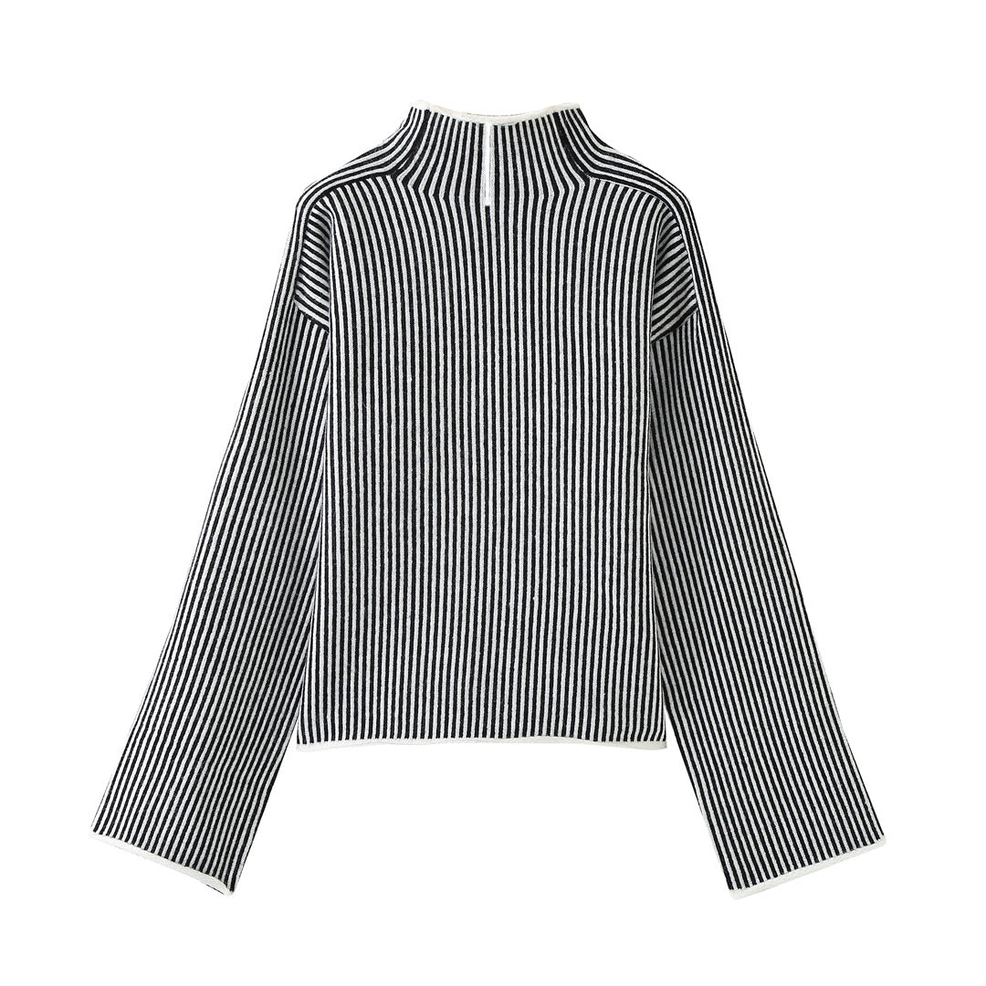 Large Profile Turtleneck Drape Sweater Sweater