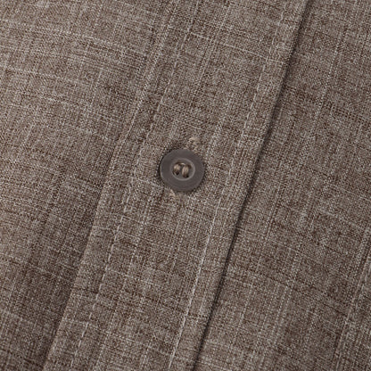 Feryn - Sandfärgad linne skjorta med avslappnad karaktär