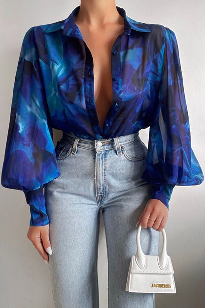 Yaraine – Lätt blus med botaniskt tryck