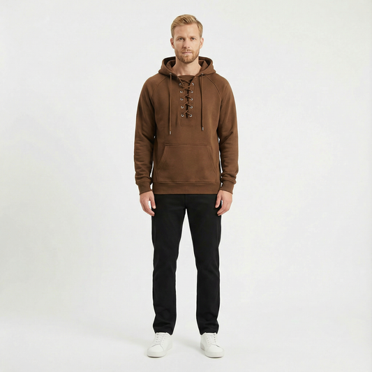 Falk – Löst sittande hoodie med snörning