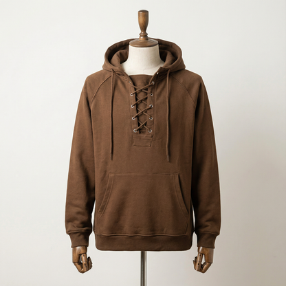 Falk – Löst sittande hoodie med snörning