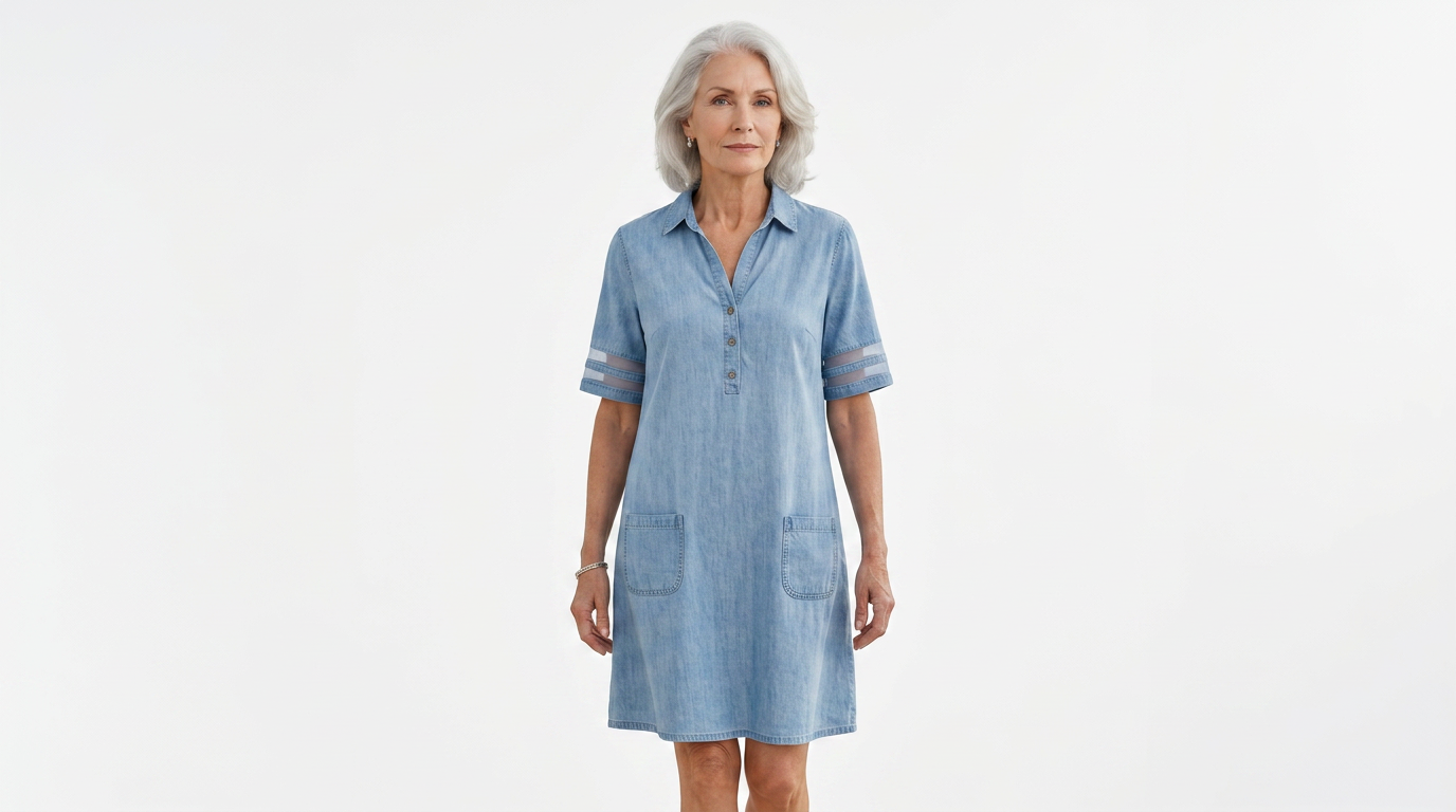 Maja - Light wash denim dress in a relaxed style
