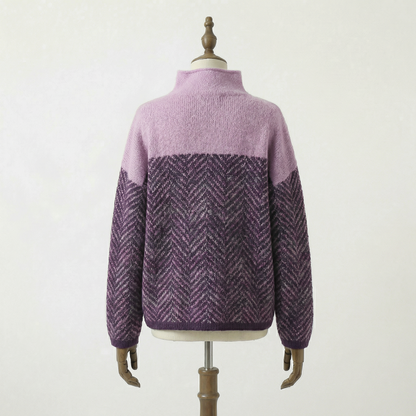 Eira - Stickad tröja med mjuk färgkontrast