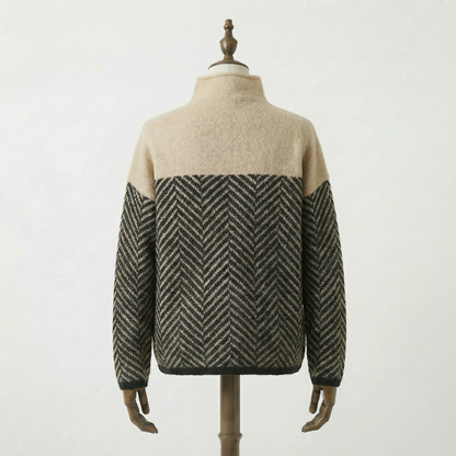 Eira - Stickad tröja med mjuk färgkontrast