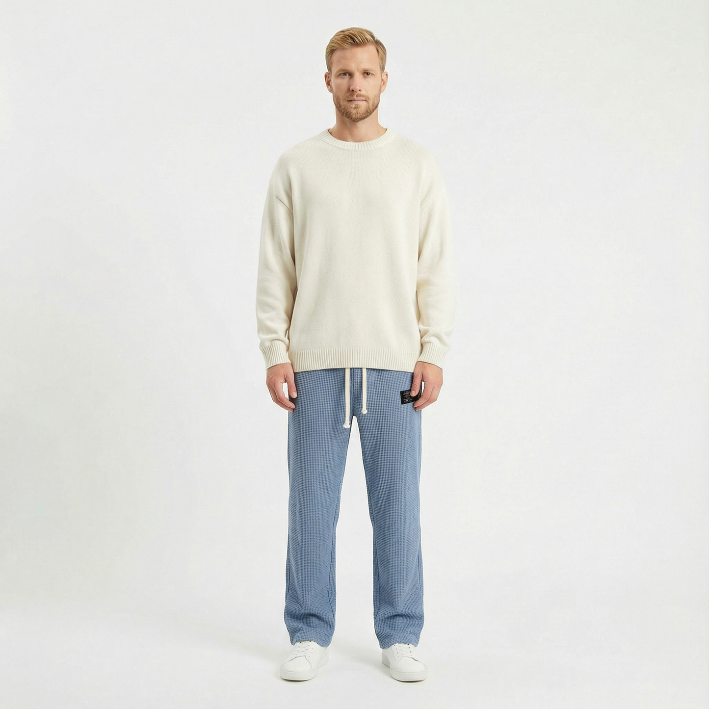 Johan – Avslappnade herrbyxor i våffelstruktur