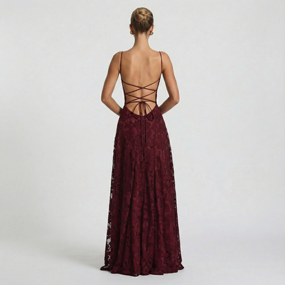 Linnea – Elegant ärmlös maxiklänning med hög midja