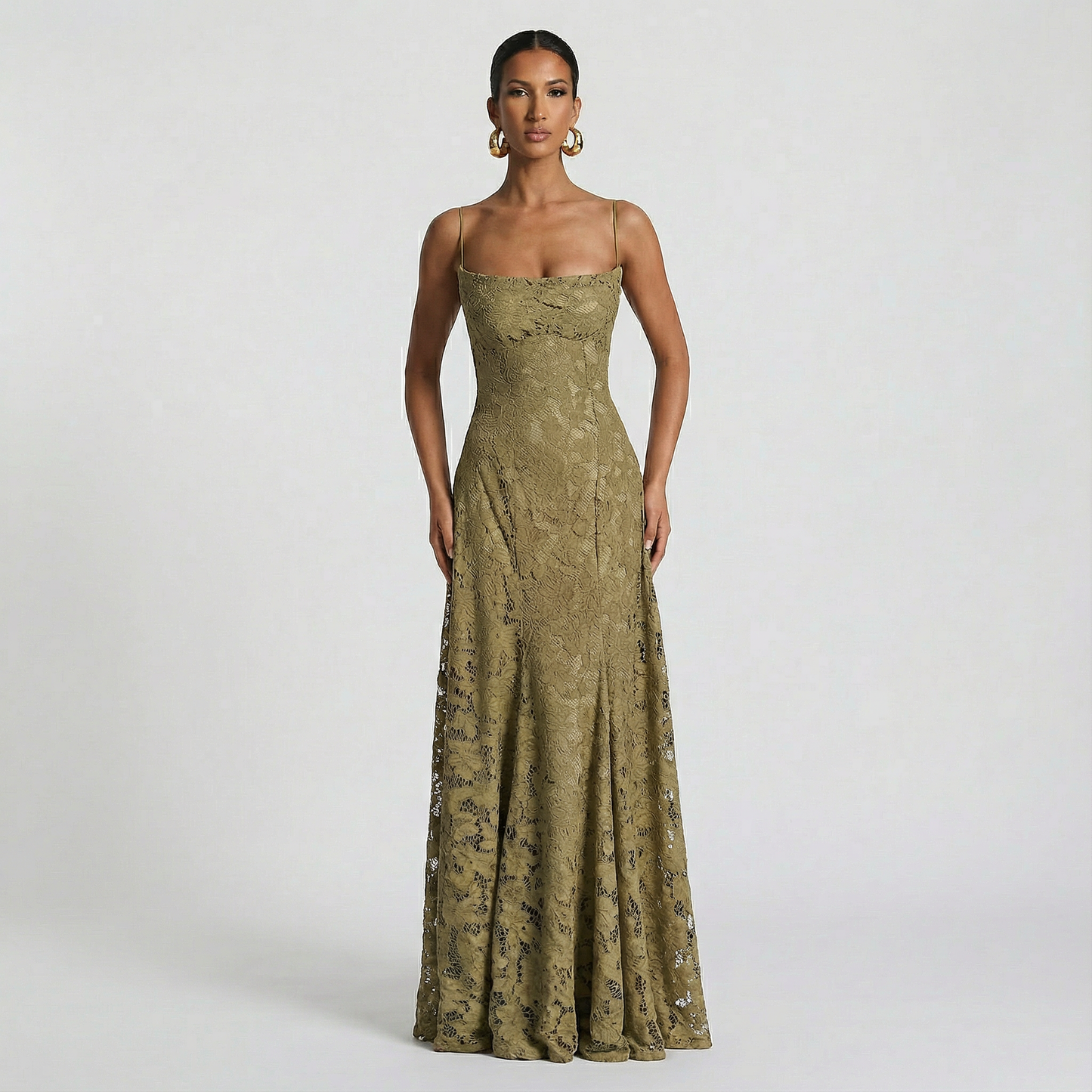 Linnea – Elegant ärmlös maxiklänning med hög midja