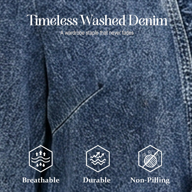 🥳2026 HOT SALE🥳💞50K+ SOLD!👵☀️ 56% OFF! Open-Front Denim Jacket – No buttons, easy on/off. Flattering ruffle trim, breathable fabric. Classic blue wash. A versatile wardrobe staple. 🌿✅